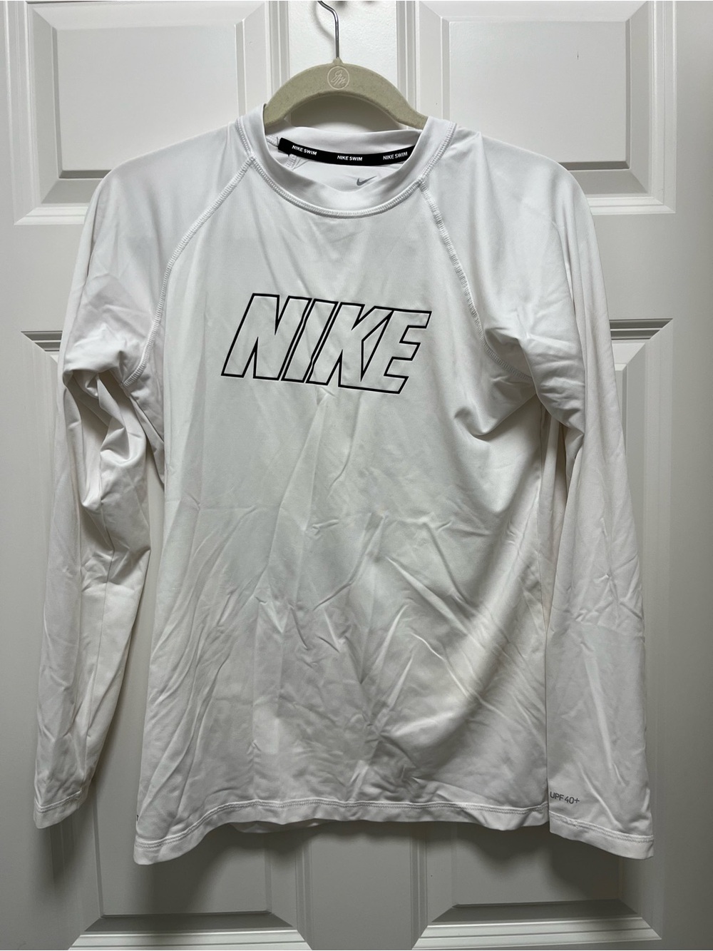 Nike swim rashguard UV protection shirt white size L
